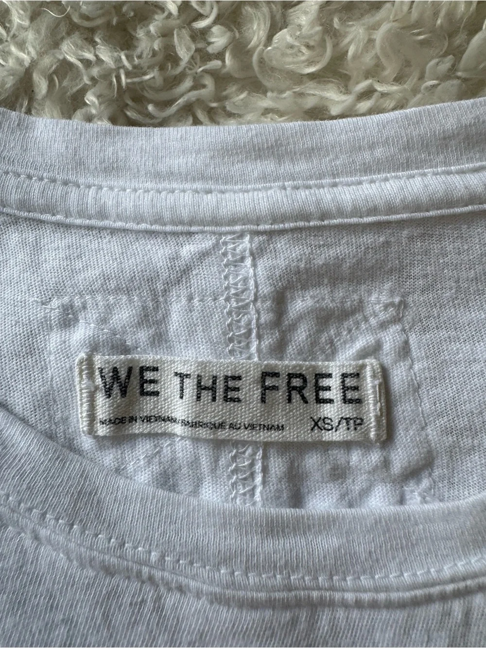 We The Free The Perfect Long-Sleeve Tee Shirt White 100% Cotton Oversized Sz XS